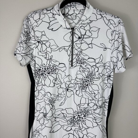 Tail Women's Floral Short Sleeve Pleated Casual Dress Size Medium - Picture 7 of 11